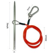 Fish Stringer for Spearfishing with Coated Stainless Steel Cable and Heavy Duty Carabiner