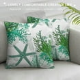 thumbnail image 3 of COMIO Nautical Coastal Throw Pillow Covers Beach Theme Teal Seashell Coral Starfish Pillow Cover Summer Couch Pillow Cases Outdoor Sofa Cushion Cover Modern Decor for Bed Living Room, 3 of 5