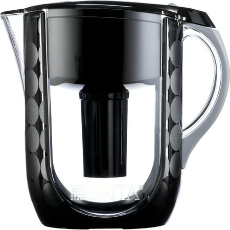 Brita Large 10 Cup Water Filter Pitcher with 1 Standard Filter, BPA Free Grand, Black