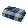 thumbnail image 3 of Pawz Plush Oversized Throw Blanket for Couch or Bed, Soft Flannel Fleece, Navy Blue Plaid, 50"x72", 3 of 6