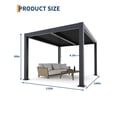 thumbnail image 7 of Memoryfield 10x12 FT Aluminum Louvered Pergola, Outdoor Patio Pergola with Adjustable Roof & Drainage System, Heavy-Duty Frame for Deck & Backyard, Gray, 7 of 7
