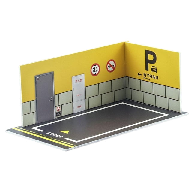 Modelo de estacionamiento de automóviles Sunnimix 1/32 Amarillo mini estacionamiento