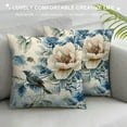 thumbnail image 3 of Patifu Chinoiserie Pillow Cover Vintage Blue Flower Throw Pillow Covers Spring Summer Floral Outdoor Pillow Cases  Cushion Covers for Couch Sofa Bedroom Chinoiserie Decor  18x18in, 3 of 5