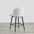 thumbnail image 6 of CHITA 27" Swivel Upholstered Counter Bar Stools with Back & Metal Legs Set of 2,Faux Leather in White, 6 of 7