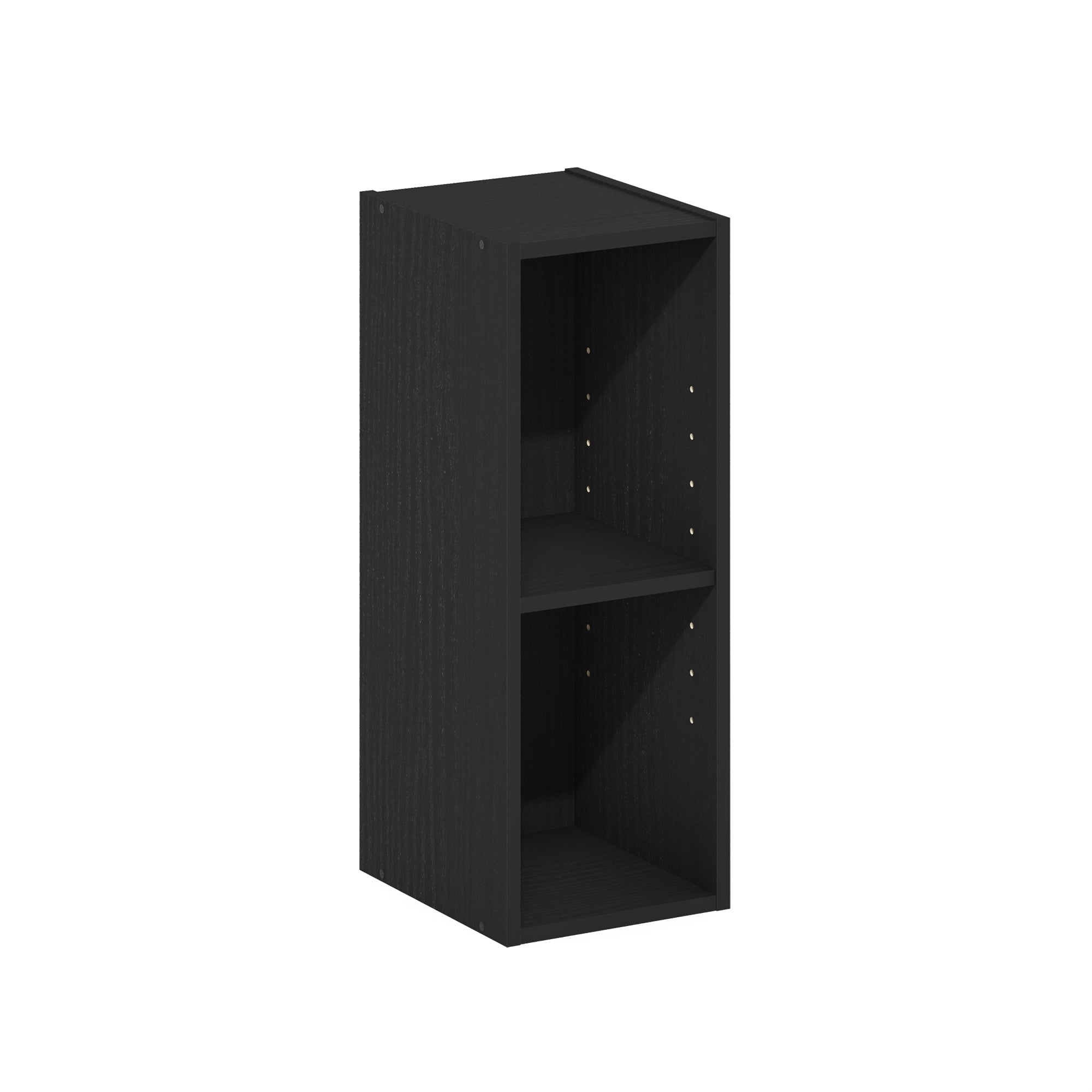 Furinno Fulda 2-Tier Space Saving Storage Shelf Bookcase, 8-Inch Width, Blackwood
