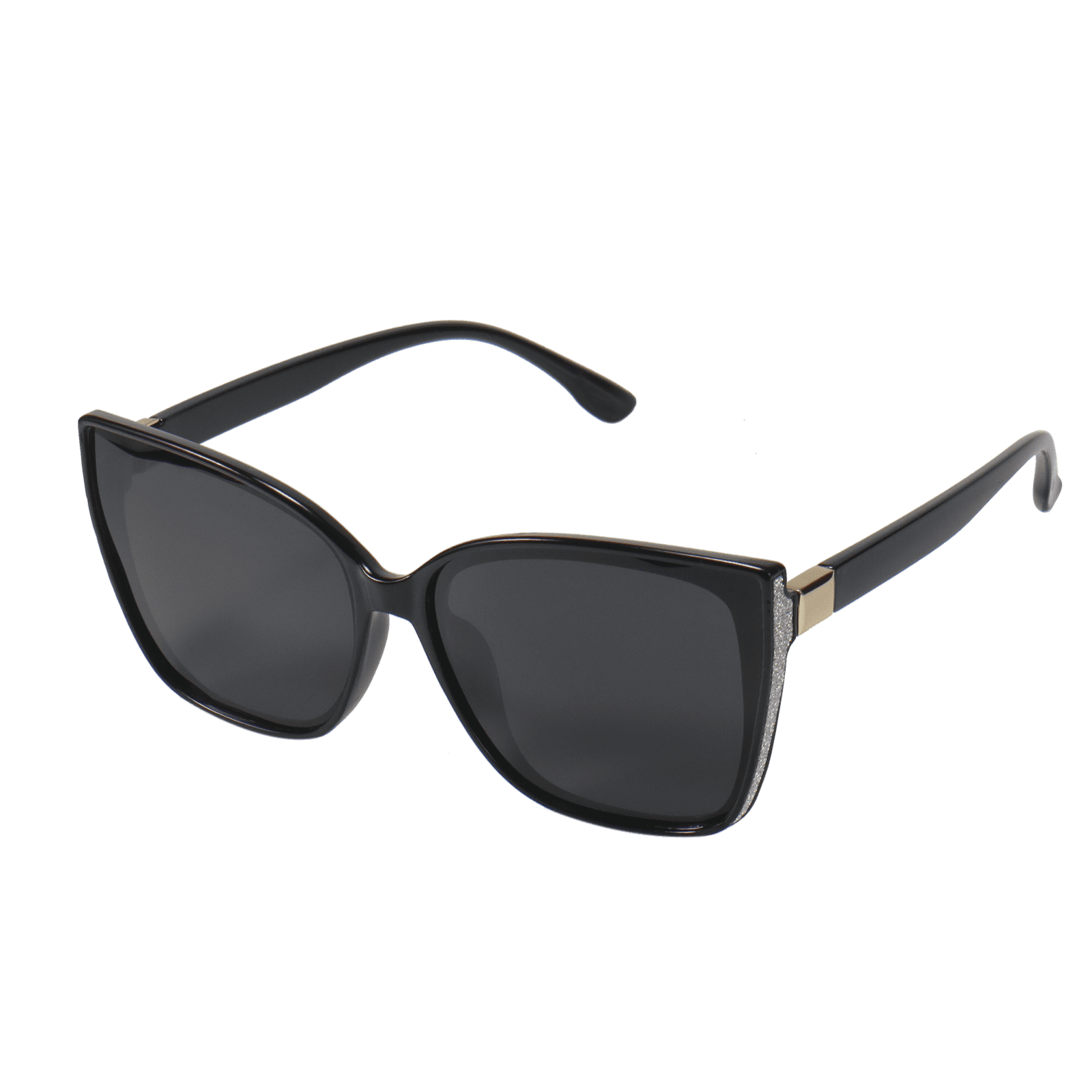 OCCI CHIARI Retro Cateyes Sunglasses for Women Vintage Polarized Large Shining Sun Glasses for Running Driving Fishing UV400 Protection(Black)