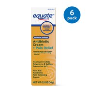 (6 pack) (6 Pack) Equate Maximum Strength First Aid Antibiotic & Pain Relief Ointment, 1 Oz