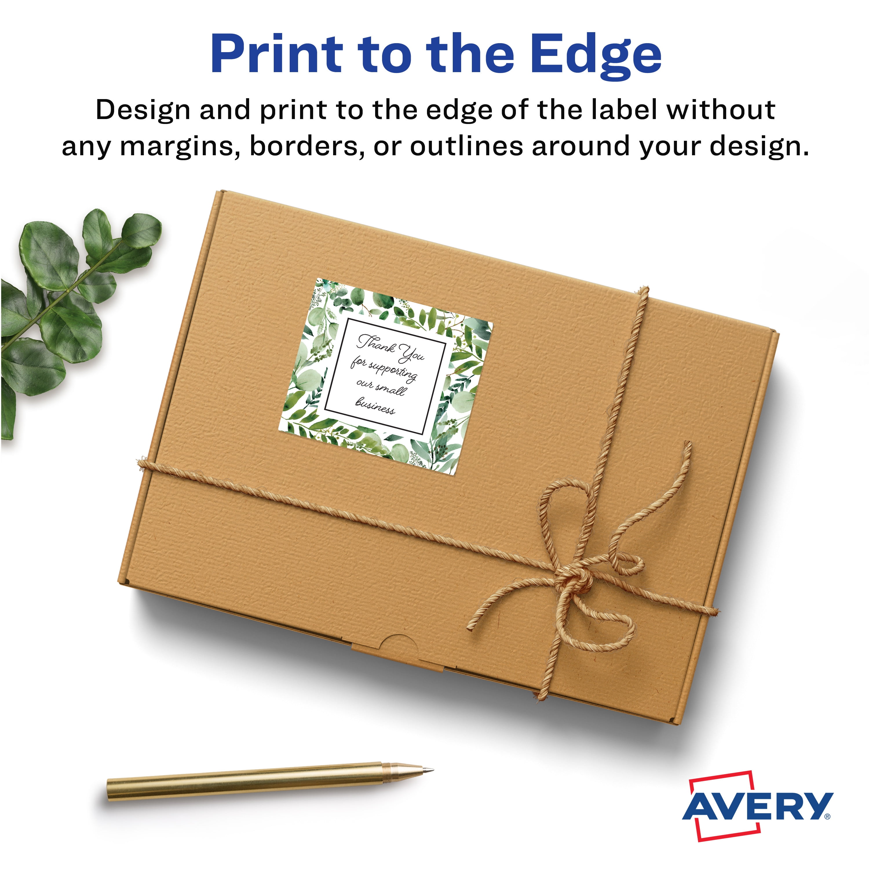 Avery Matte White Square Labels, 2" x 2", 1,200 Labels