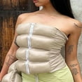 thumbnail image 2 of Gilet Matelassé Sans Bretelles Col Bateau Couleur Unie pour Femmes, 2 of 9