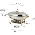 thumbnail image 7 of TrueCraftware- 6 Qt. Half Size Stainless Steel Gold Accented Oval Chafing Dish Complete Set- Food Warmer Chafers and Buffet Warmer Sets for Catering Event Party Holiday Buffet Weddings Catering, 7 of 7