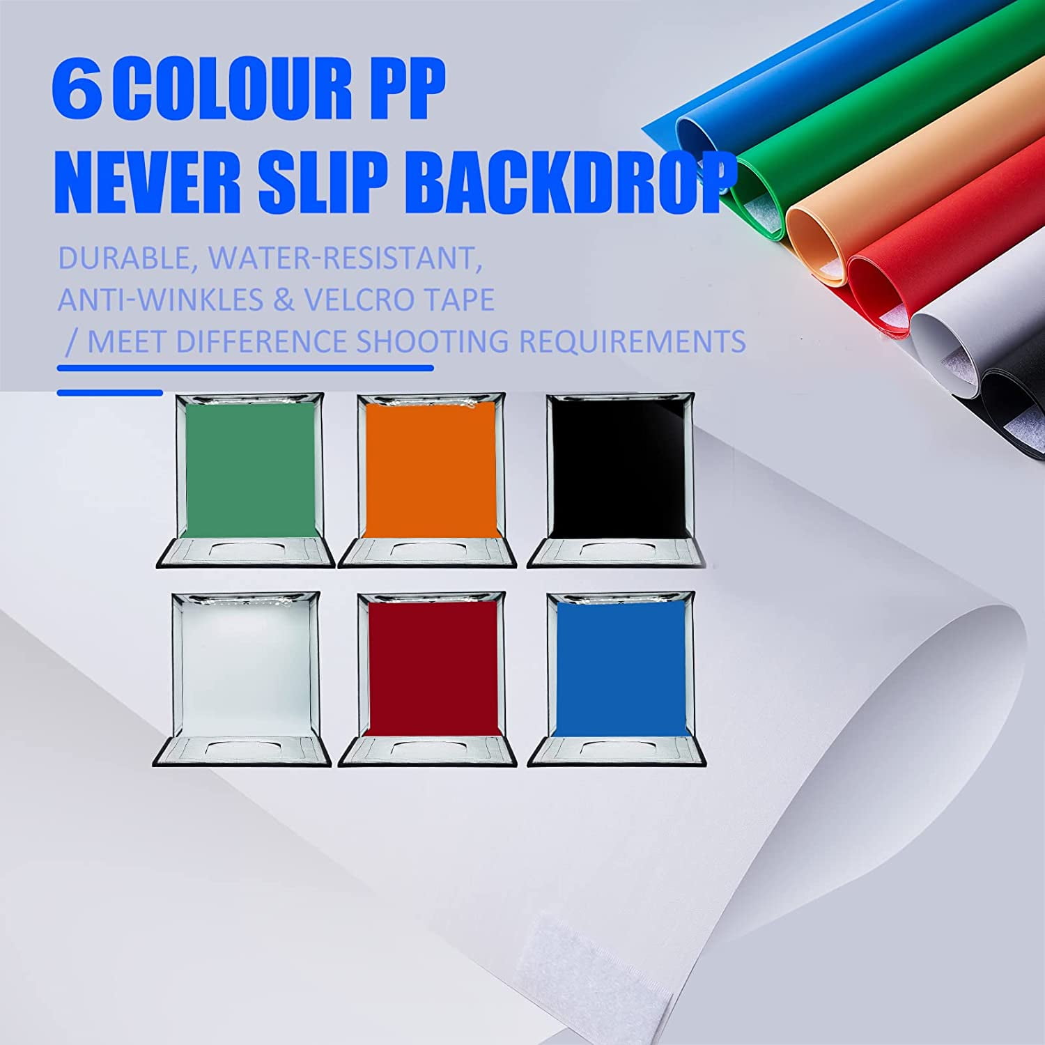 Light Box Photography 24"x24" with 120LED Lights and 6 Color Backdrops Photo Box with Lights, Foldable Light Box with Adjustable Brightness, 6000-6500K Dimmable Portable Picture Box Shooting