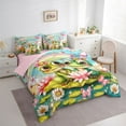 thumbnail image 3 of Manfei Teens Adults Cartoon Floral Frogs Twin Bedding Sets 7-Piece,Cartoon Rainbow Butterflies Bedding Comforter Set Microfiber,Chic Floral Lotus Breathable Sheet Sets,Ultra Soft Home Decor, 3 of 8