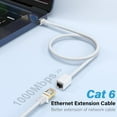 thumbnail image 2 of J&D Ethernet Extension Cable, RJ45 Male to Female, Supports Cat6/Cat5e/Cat5, 15 ft, White, 2 of 7