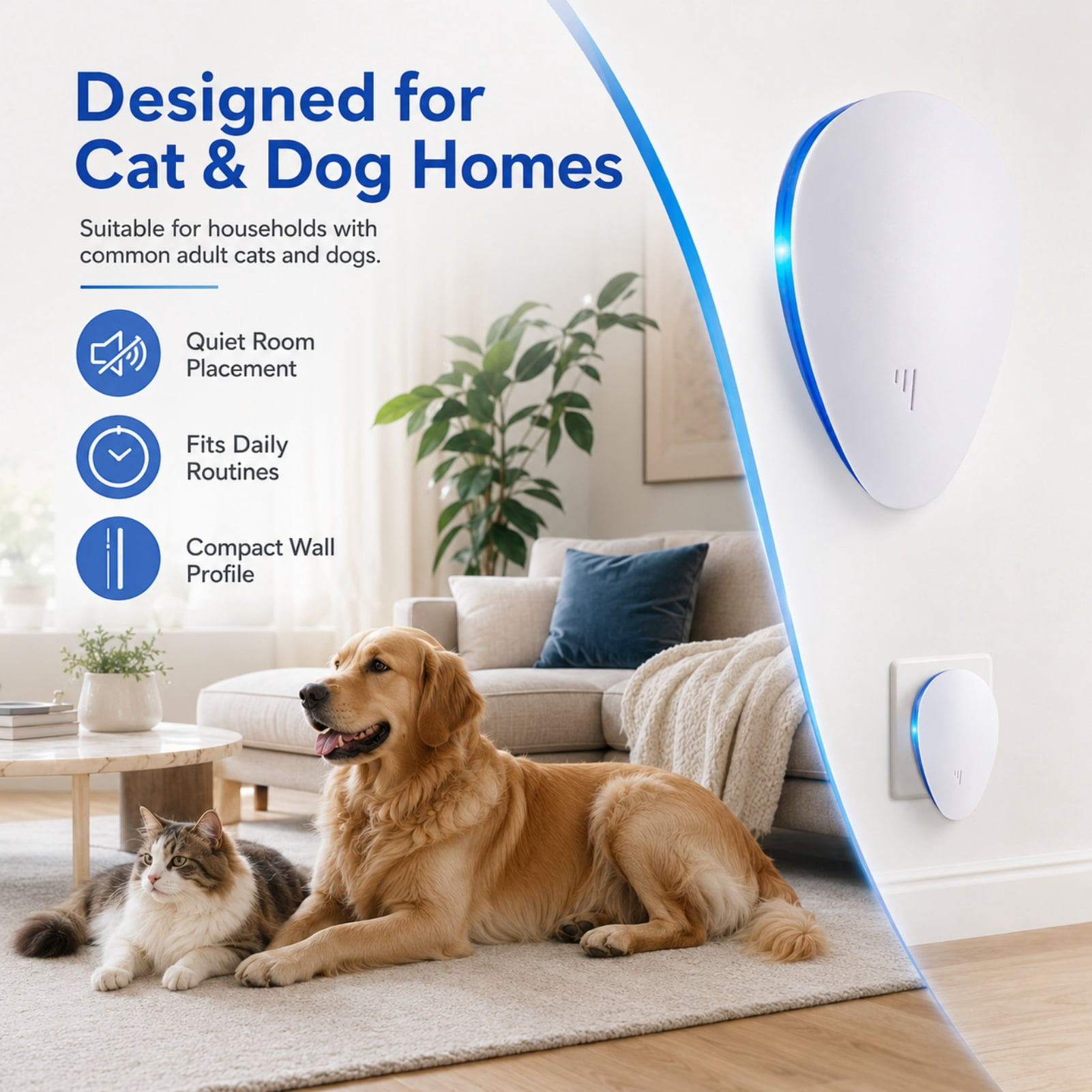 Petzly Pest Control Bed Bugs, Petzly Pest Control Plug In, Fluidic Multi-frequency Acoustic Rotation Technology with Single-Room Coverage, Pet-Frequency Isolation, Ideal for Indoor