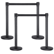 Yaheetech 4-Pack Stanchion with 6.5 Foot Retractable Belt Crowd Control Stanchion Queue Line Post Barrier