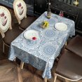 thumbnail image 2 of Blue Ethnic Mandala Pattern Rectangle Tablecloth 60"x102",Waterproof Polyester Rectangle Table Cloth, Wipeable Spillproof Polyester Tablecloth for Dining, Camping, Indoor and Outdoor, 2 of 6