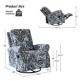 thumbnail image 6 of Tina's Home Upholstery 360° Swivel Recliner Set of 2, Nursery Chair with Nailhead Trim & Metal Base for Living Room & Nursery Comfort Damask, 6 of 6