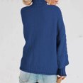 thumbnail image 4 of Hinvhai Plus Size Sweater Tops On Seasonal Clearance Women's Soild Long Sleeve Thick Knit Pullover Turtleneck Sweater Coat Blue 8(L), 4 of 7