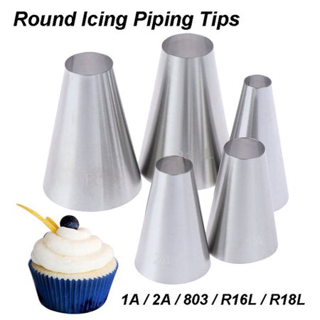 5pcs Large Round Cake Cream Decoration Tips Piping Icing Nozzles Pastry Too_J AL