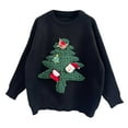 thumbnail image 5 of Cute Christmas Sweaters for Women 2025 Long Sleeve Crewneck 3D Christmas Tree Xmas Pullover Sweater Jumper Tops, 5 of 7