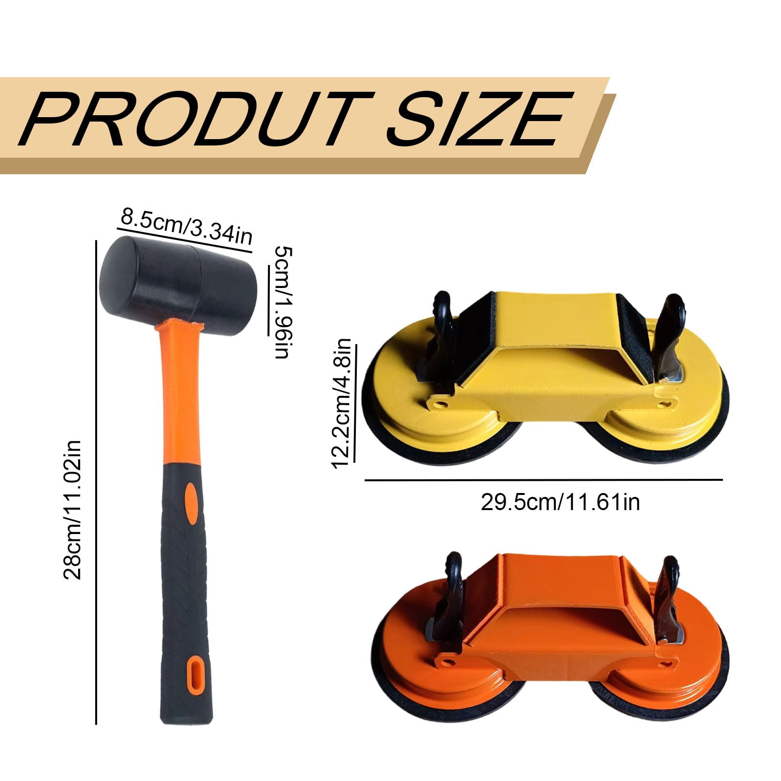 2026 Floor Gap Fixer Tool Heavy Duty Yellow, Flooring Suction Cup Tool for Gaps, Laminate Hardwood Vinyl Floor Gap Repair Tool, Adjustable Impact Floor Gap Tool