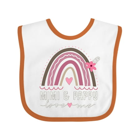

Inktastic Mimi and Pappy Love Me Rainbow Gift Baby Girl Bib