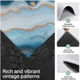 thumbnail image 3 of Blue Marble Gold Wave Pattern Kitchen Rugs Sets Of 3,Kitchen Runner Rugs Non Skid Washable,Decorative Kitchen Floor Mats for Kitchen,Sink,Laundry,17"x30"+ 17"x47" + 17"x59", 3 of 6