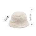 thumbnail image 2 of Bexdxz Long Pile Faux Fur Bucket Hat, Soft Fuzzy Fluffy Wide Brim Winter Fisherman Cap, Warm Outdoor Cold Weather Hat for Women Beige, 2 of 5
