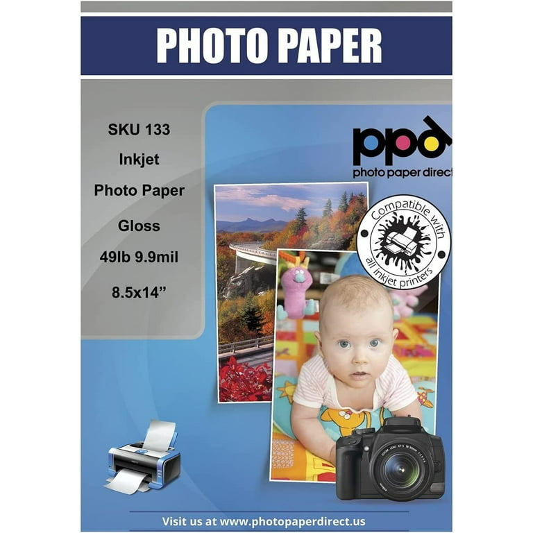 Legal Size Glossy Inkjet or Laser Paper Free Shipping 8 1/2 x 14