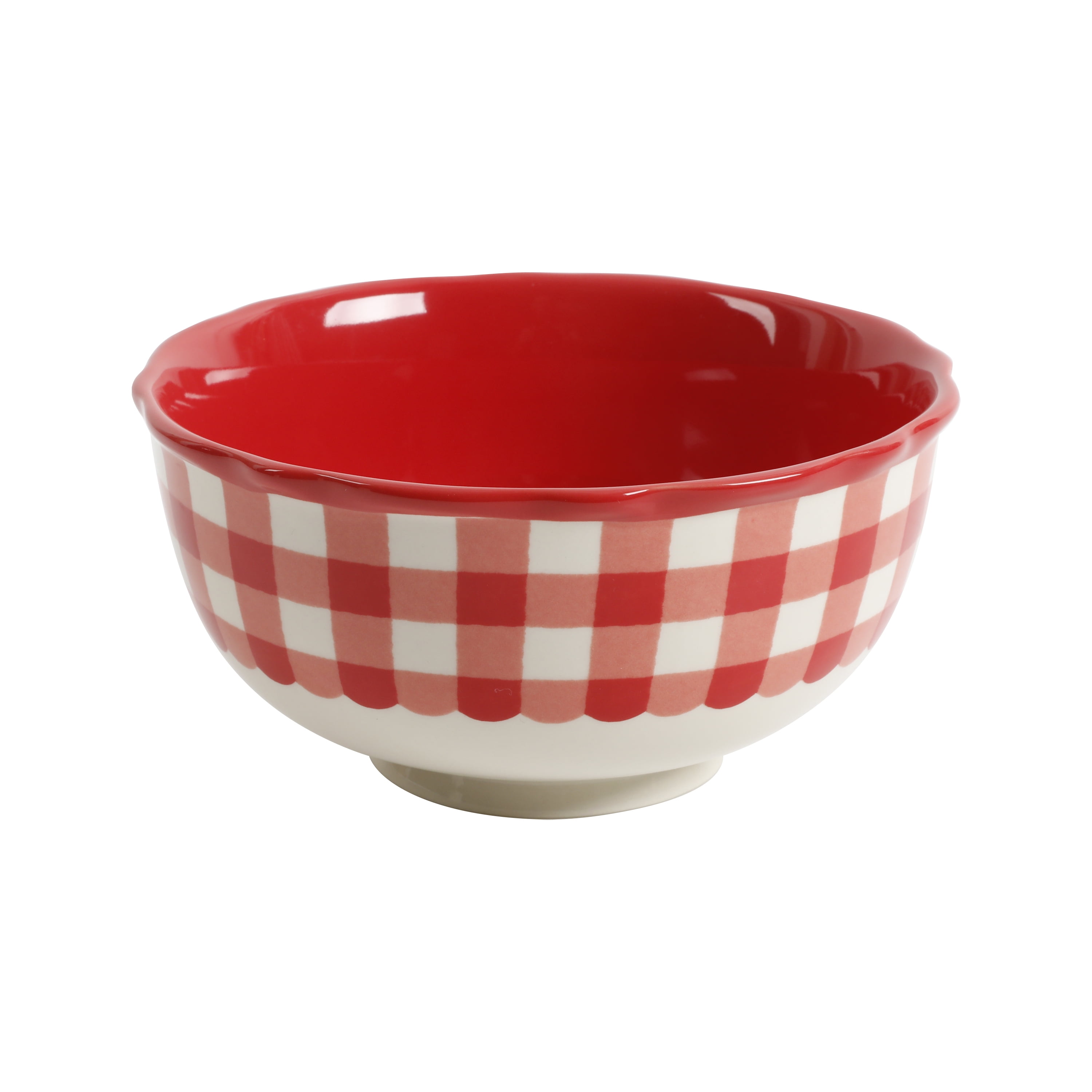 The Pioneer Woman Red Gingham Ceramic Bowl