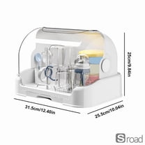 2-in-1 Baby Bottle Drying Rack And Storage Organizer With Lid, Large Dust-Proof Drying Station Box With Removable Drip Tray For Baby Bottles, Pacifiers, Breast Pump Parts, Space Saver,WHITE,HOME