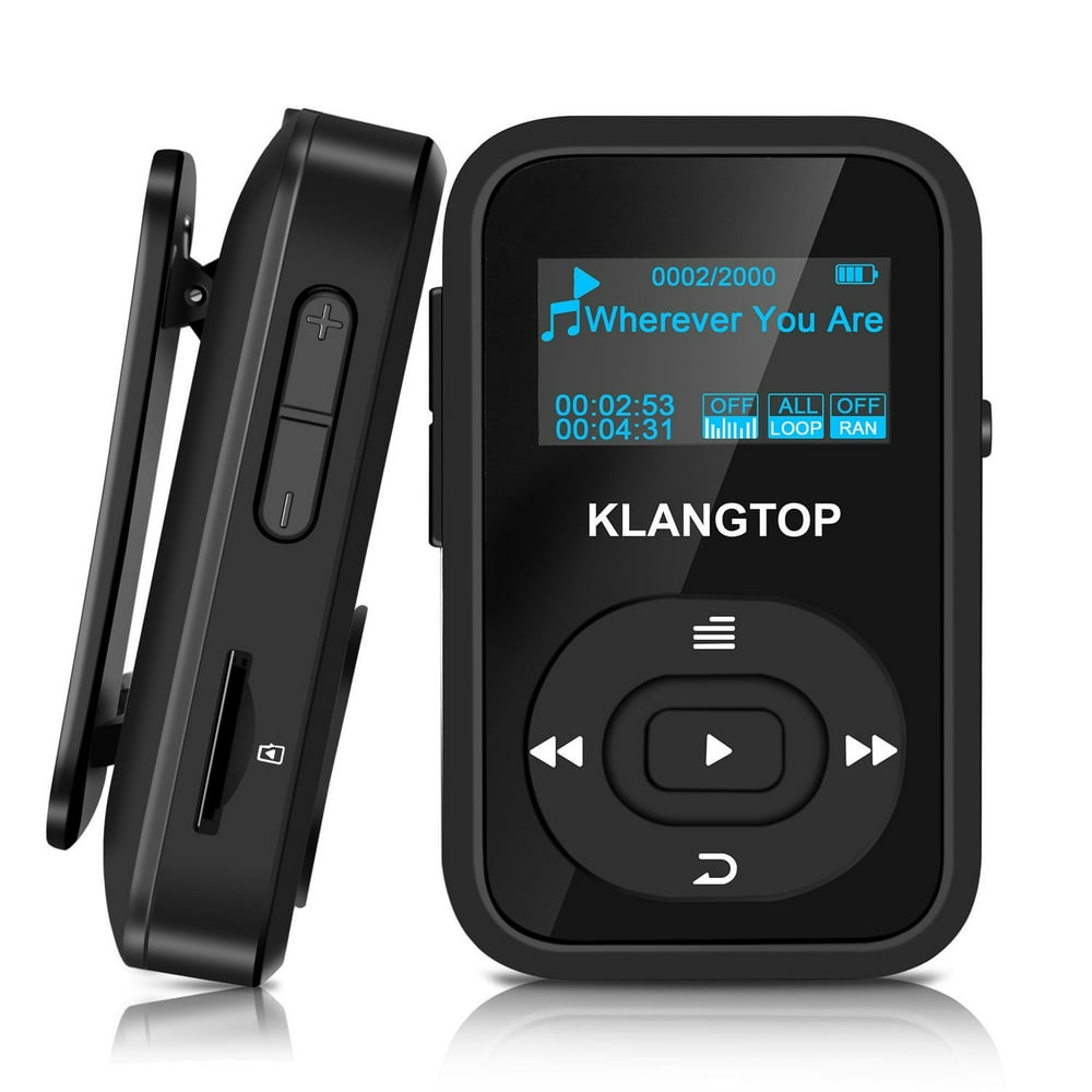 Bluetooth MP3 Player 8GB KLANGTOP Digital Clip Music Player with FM Radio Voice Record Function