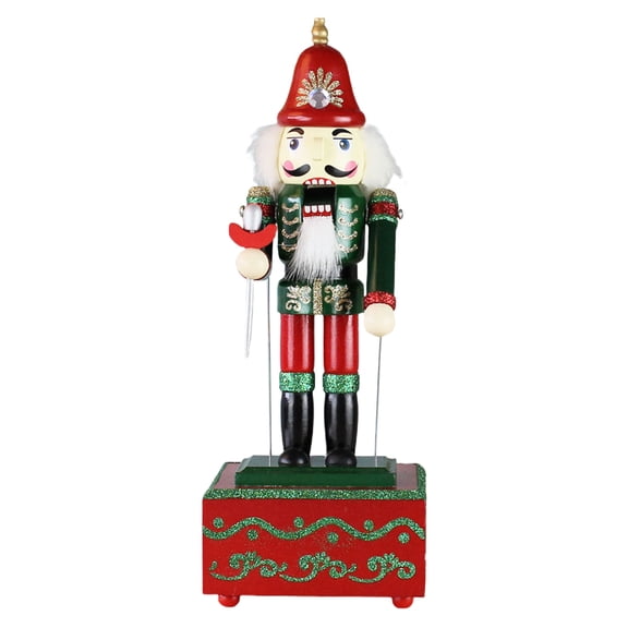 ZPAQI Christmas Wood Music Box Nutcracker Soldier Ornament Crafts Decoration