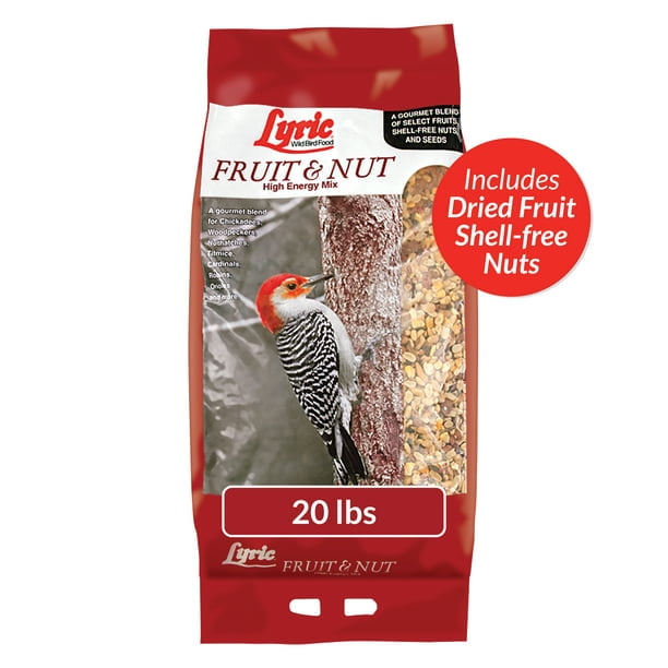 Fruit and Nut Wild Bird Seed, High Energy Wild Bird Food Mix, 20 lb