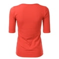 thumbnail image 3 of SSOULM Women's 1/2 Sleeve Crewneck Cotton Basic Slim Fit T-Shirt Top with Plus Size, 3 of 4