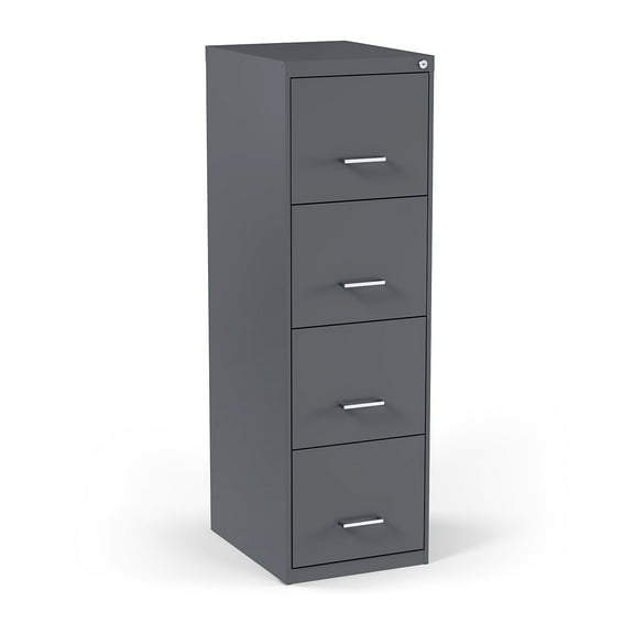 Staples 4-Drawer Vertical File Cabinet Charcoal Letter 18" D (52148) 16255/52148