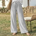 thumbnail image 6 of Womens Wide Leg Pants Plus Size New Women’s Striped Wide Leg Pants Elastic Waist Drawstring Palazzo Pants Loose Beach Vacation Pocket Casual Trousers, 6 of 9