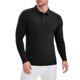 thumbnail image 4 of Camisa de polo de punto de negocios de color sólido de manga larga para hombre S negra, 4 of 6