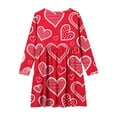 thumbnail image 5 of Girls' Red Heart Print Dress - Long Sleeve Soft Stretch, Cute Valentine's Day Outfit, Sizes 4-14 Years,Size 5-6 T, 5 of 7