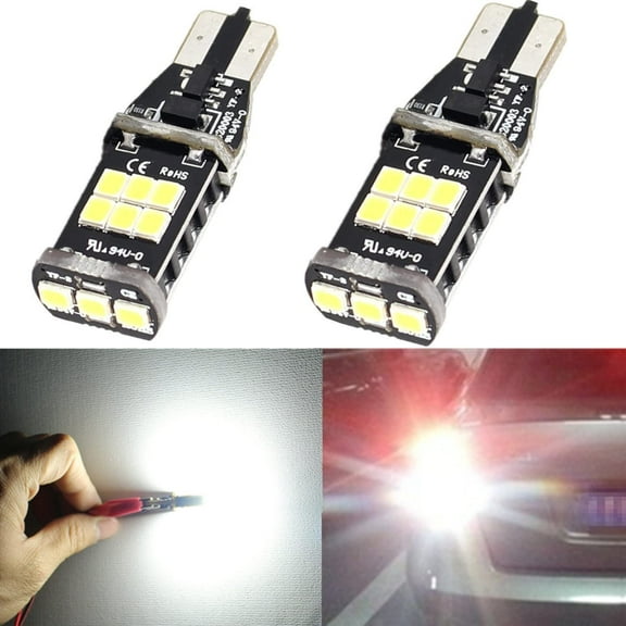 Alla Lighting CANBUS Error Free 921 912 906 T15 Super Bright 800 Lumens 6000K Xenon White High Power 2835 15-SMD LED Lights Bulbs for Back Up Reverse Lights