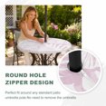 thumbnail image 4 of Round Outdoor Tablecloth with Umbrella Hole and Zipper, Palm Tree Monstera Tablecloth with Elastic Waterproof, Lavender White Leaf Boho Botanical Tropical Patio Table Covers for 31" - 35" Tables, 4 of 9