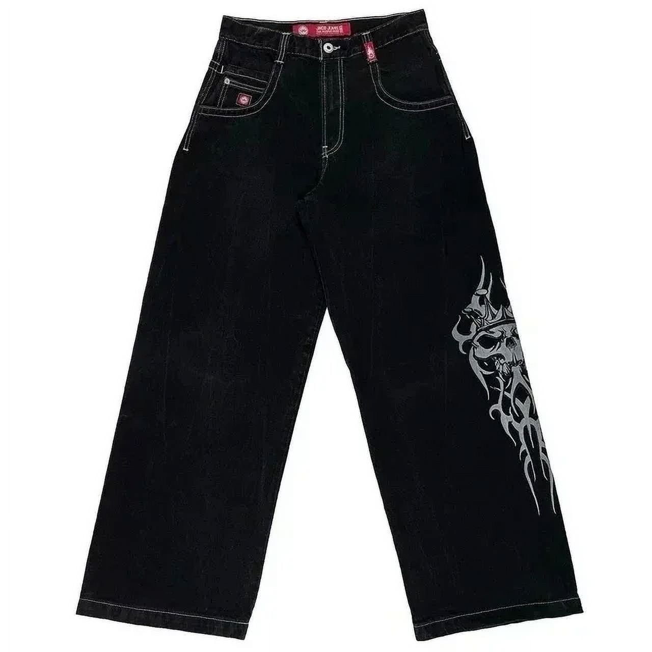 Retro High Waisted JNCO Wide Leg Trousers Y2K Mens Big Pocket