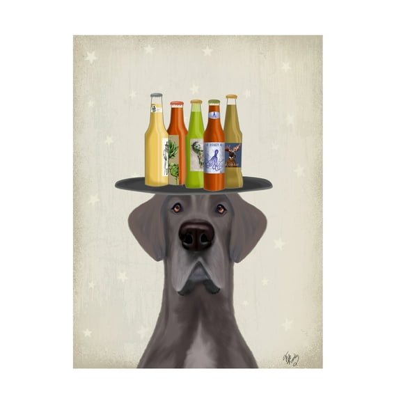 Fab Funky 'Great Dane Blue Beer Lover' Canvas Art