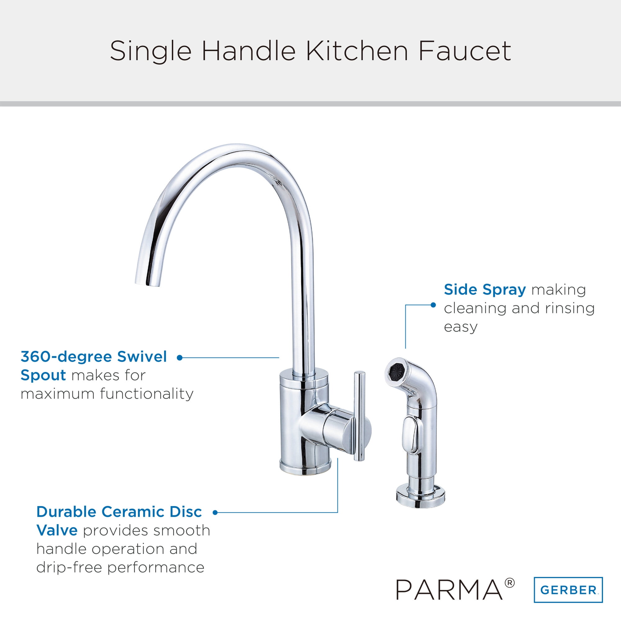 Gerber D401058BB Parma 1.75 GPM Kitchen Faucet - Bronze