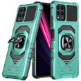thumbnail image 2 of Compatible for T-Mobile REVVL 6 Pro 5G Case with Tempered Glass Screen Protector [Military Grade] Ring Car Magnetic Mount Kickstand Shockproof Phone Cover - Teal, 2 of 7