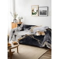 thumbnail image 3 of Marble Black Sofa Covers for 2-3 Cushion Couch L-Shaped Sectional, Abstract Gold White Brick Stone Motif Washable Sofa Covers Slipcover for Living Room Furniture, Couch Cover Blanket 71"x134", 3 of 9