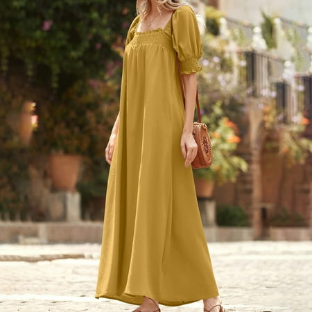 

Finelylove Womens Maternity Dresses Maxi Dress For Women Summer V-Neck Printed Long Sleeve Maxi Coffee