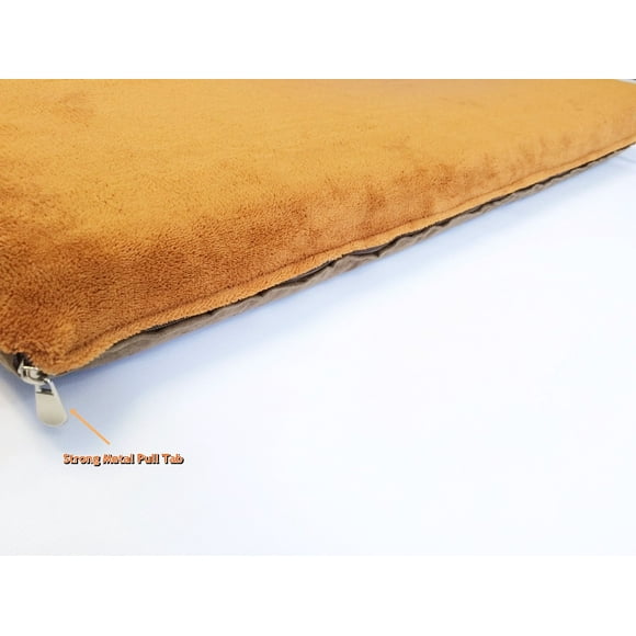 Luxurious Comfort Pet Dog Bed External Cover for Small and Large Dogs - Cover ONLY (36"x29" (34"x27"x3"), Fleece - Sudan Brown)