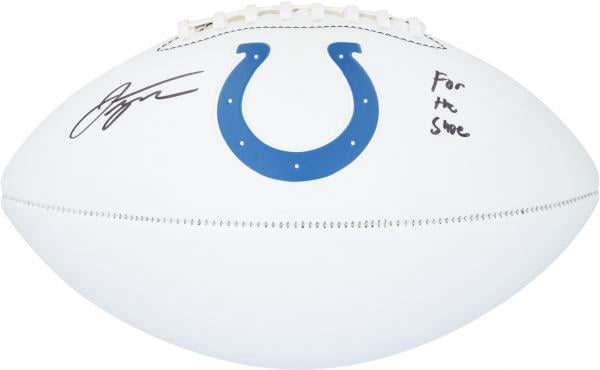 Jonathan Taylor Indianapolis Colts Autographed Franklin White Panel Football with "For The Shoe" Inscription - Fanatics Authentic Certified