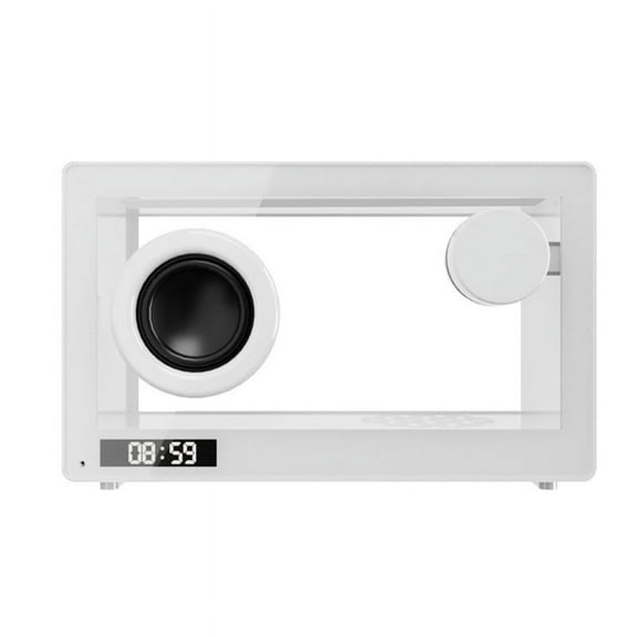 Portable Retro Bluetooth Speaker Clock Wireless HiFi Transparent Soundbar with RGB Light TF Card Audio Music Player A F
